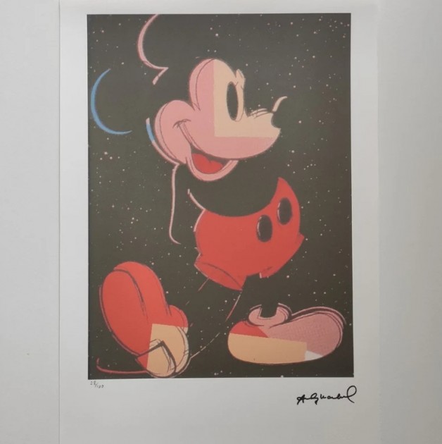 "Mickey Mouse" Lithograph Signed by Andy Warhol 