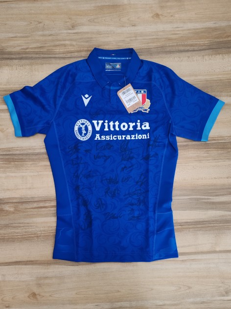 Italian National Rugby Team's Match-Issued Shirt - Signed by the Players
