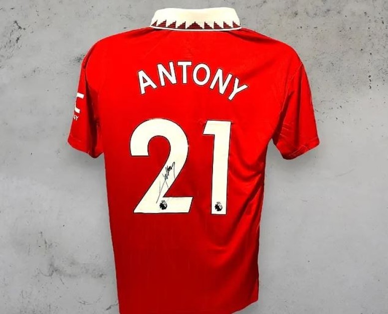 Maglia Antony Manchester United, 2022/23 - Autografata e incorniciata