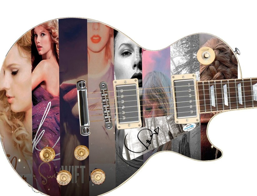 Taylor Swift Signed Custom Graphics Guitar