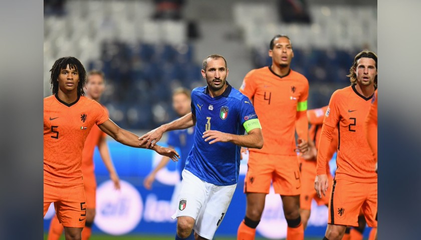 Chiellini's Match Shirt, Italy-Holland 2020