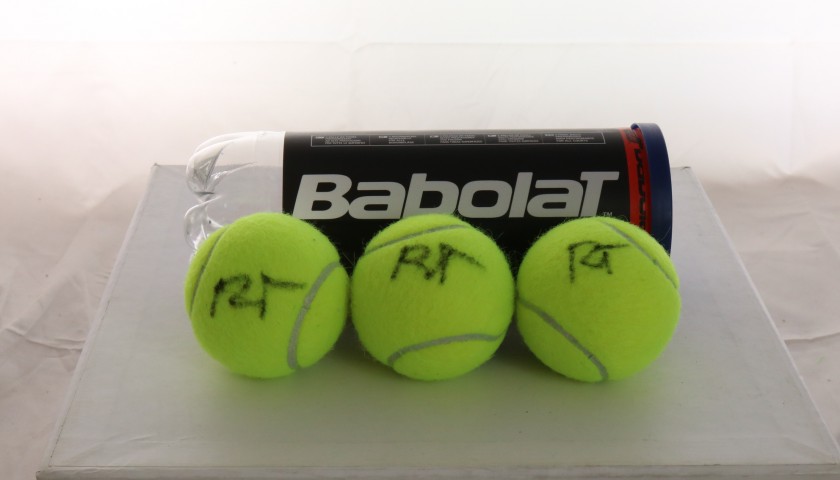 Set of Three Babolat Padel Balls Signed by Trevisani CharityStars