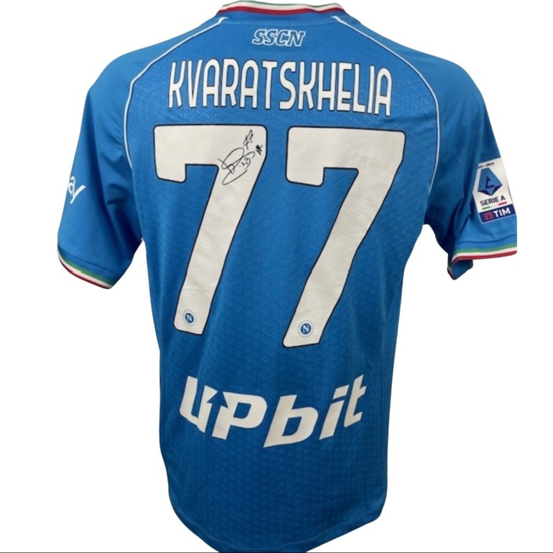 Kvaratskhelia's Match Signed Shirt, Napoli vs Torino 2024