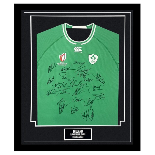 Ireland Rugby World Cup 2023 Squad Signed and Framed Shirt