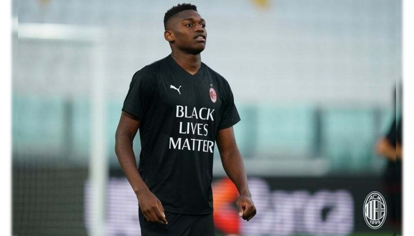 "Black Lives Matter" Training Shirt, Juventus-Milan - Signed by Leao