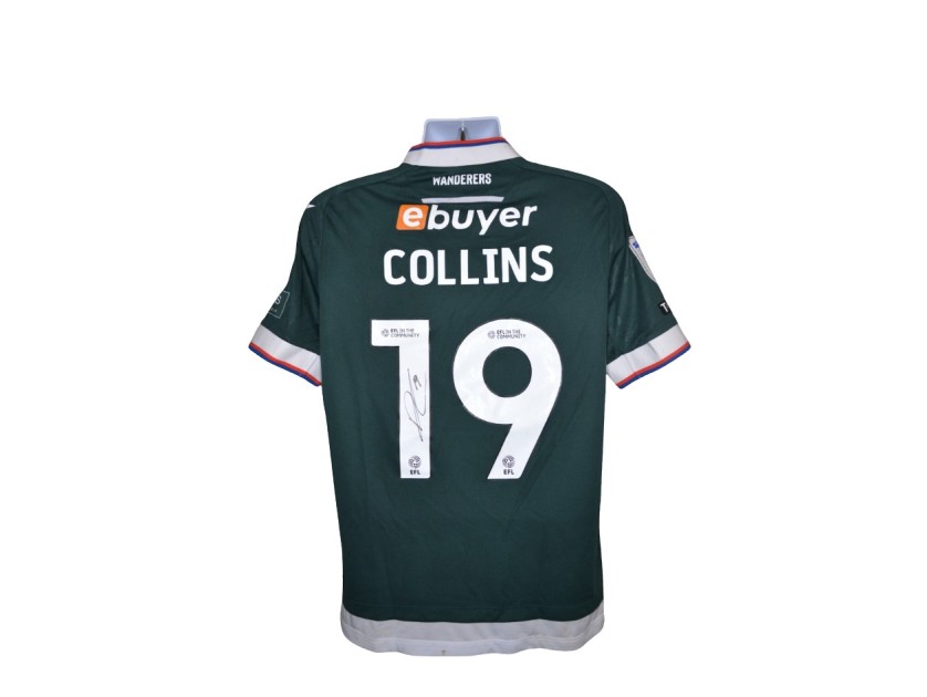 Maglia away indossata Aaron Collins Bolton Wanderers, vs Exeter City - Autografata