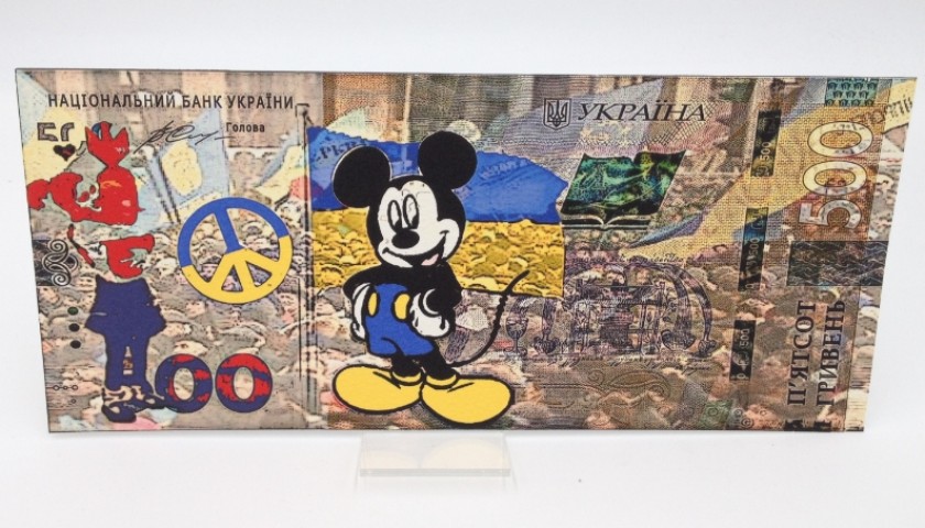 "500 Hryven Banksy and Mickey Mouse for Ukraine" by G.Karloff