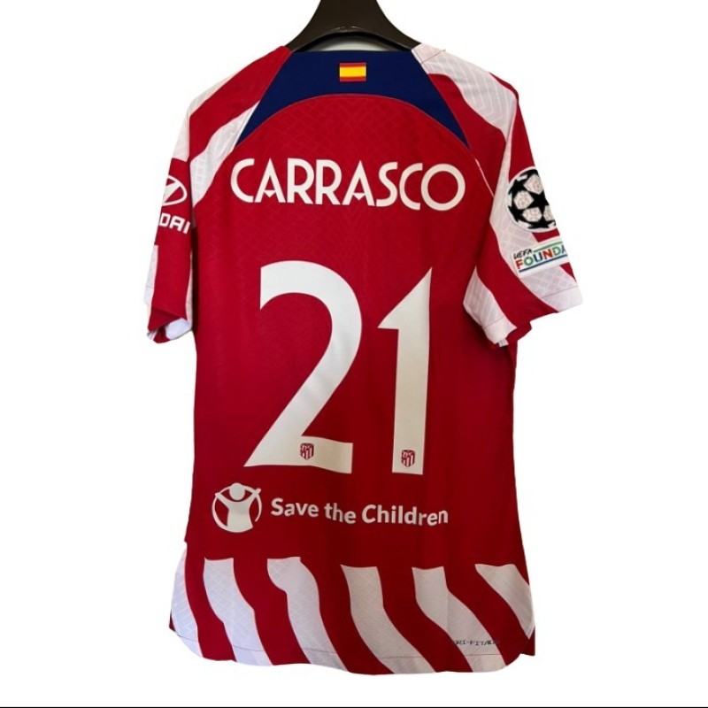 Carrasco's Atletico Madrid Match Shirt, UCL 2022/23