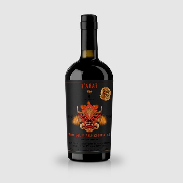 Bottoglia Rum del Diablo Cojuelo Repubblica Dominicana Tabai 