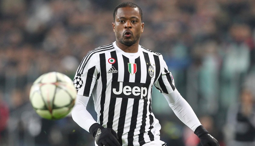 Evra's Juventus Match Shirt, UCL 2015/16