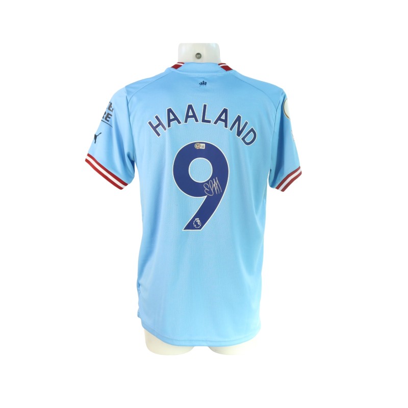 Haaland Signed Official Manchester City Shirt, 2022/23