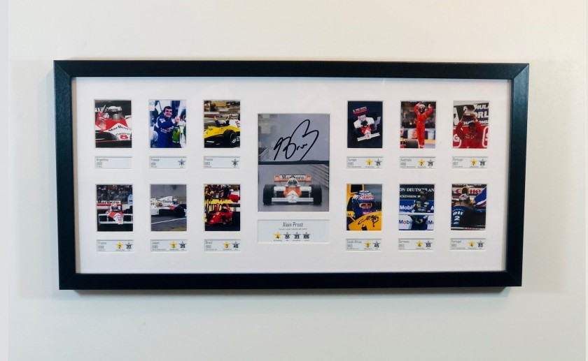 Alain Prost Signed F1 Career Display Piece