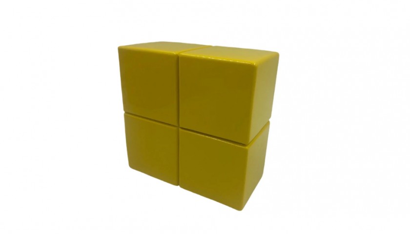 "Alter Ego Cubes Yellow" - Scultura di Alessandro Piano