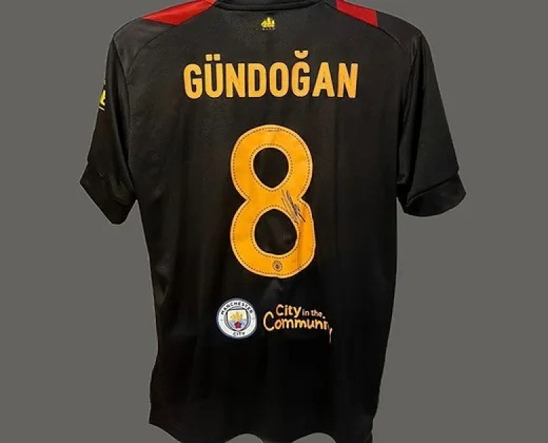 Ilkay Gündogan's Manchester City 2022/23 Champions League Signed Official Away Shirt 