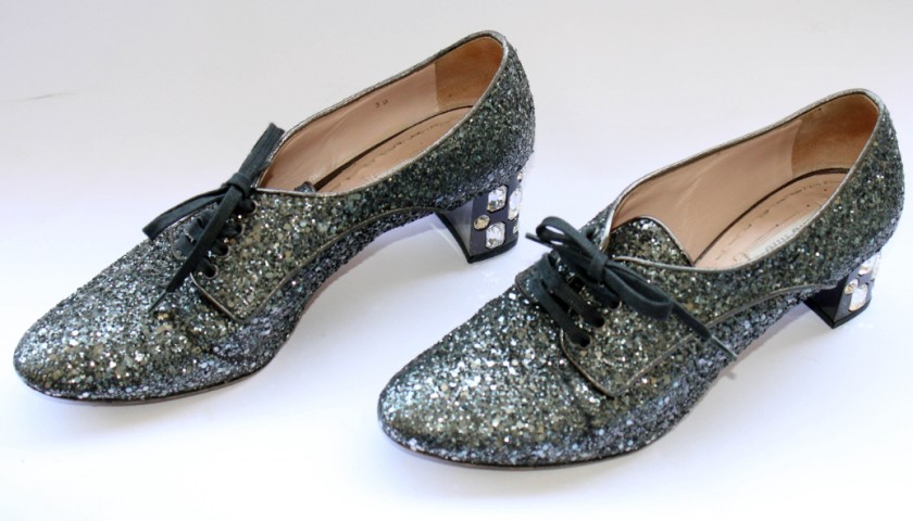 Miu Miu "Glitter" Shoes with Swarovski Jewels