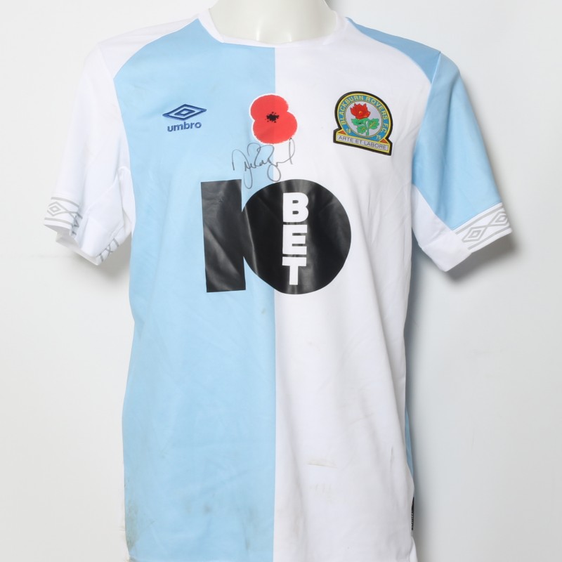 Amari'i Bell's Match-Worn Blackburn Rovers Signed Poppy Home Shirt 