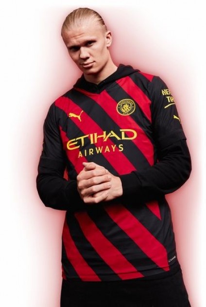 Maglia "away" Erling Haaland Manchester City, 2022/23 - Autografata