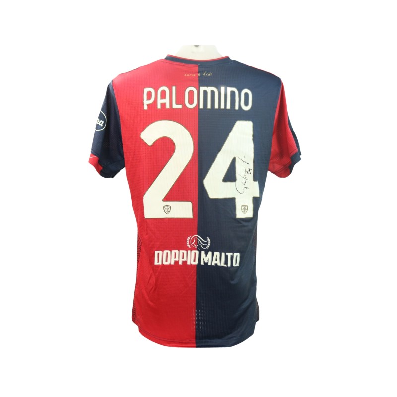 Palomino's Signed Unwashed Shirt, Cagliari vs Cremonese 2024