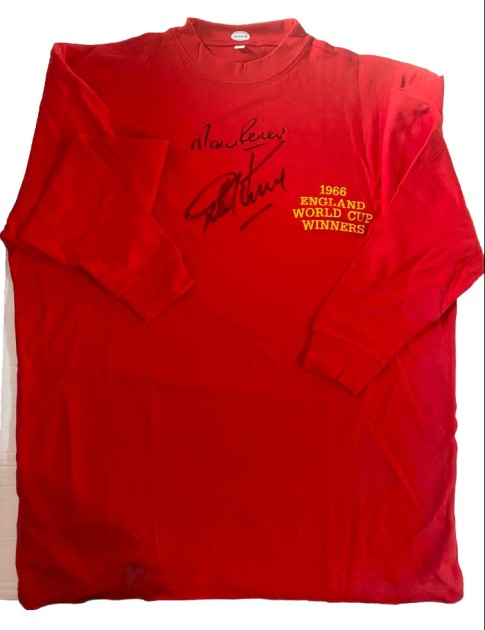 Geoff Hurst and Martin Peters Signed England 1966 Retro World Cup Shirt