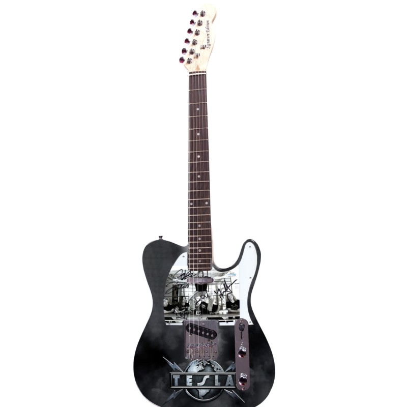 Tesla Band Signed Custom Graphics Guitar