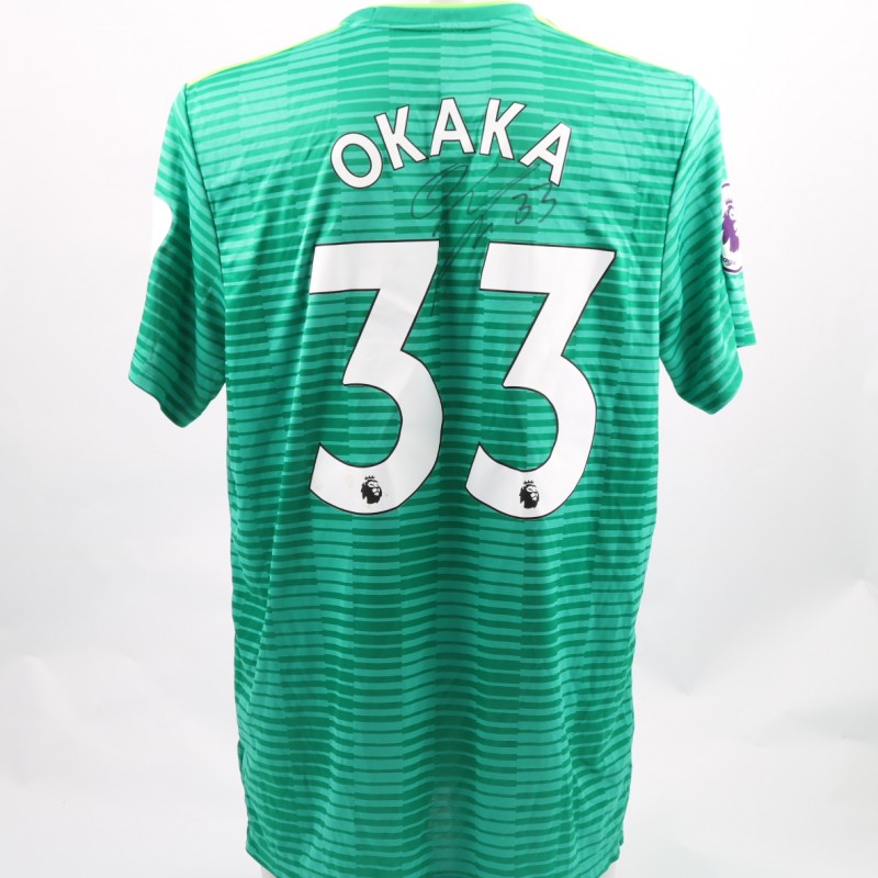 Okaka's Watford FC Issued and Signed Away Poppy Shirt