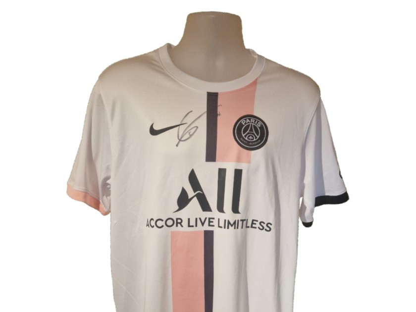 Idrissa Gueye Signed PSG 2021-22 Away Football Shirt