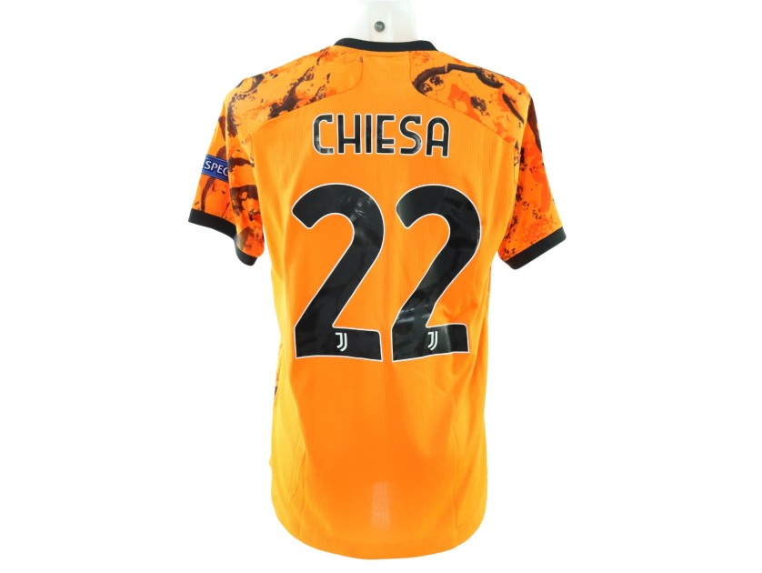 Chiesa's Juventus Match-Issued Shirt, UCL 2020/21