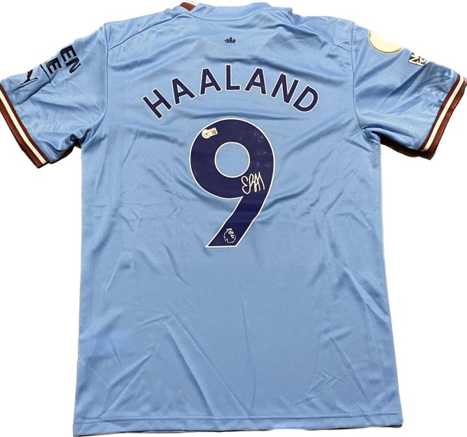 Maglia replica firmata di Erling Haaland per il Manchester City 2022/23