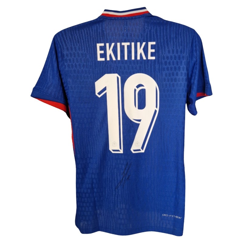 Hugo Ekitike Signed France 2024-25 Home Football Shirt
