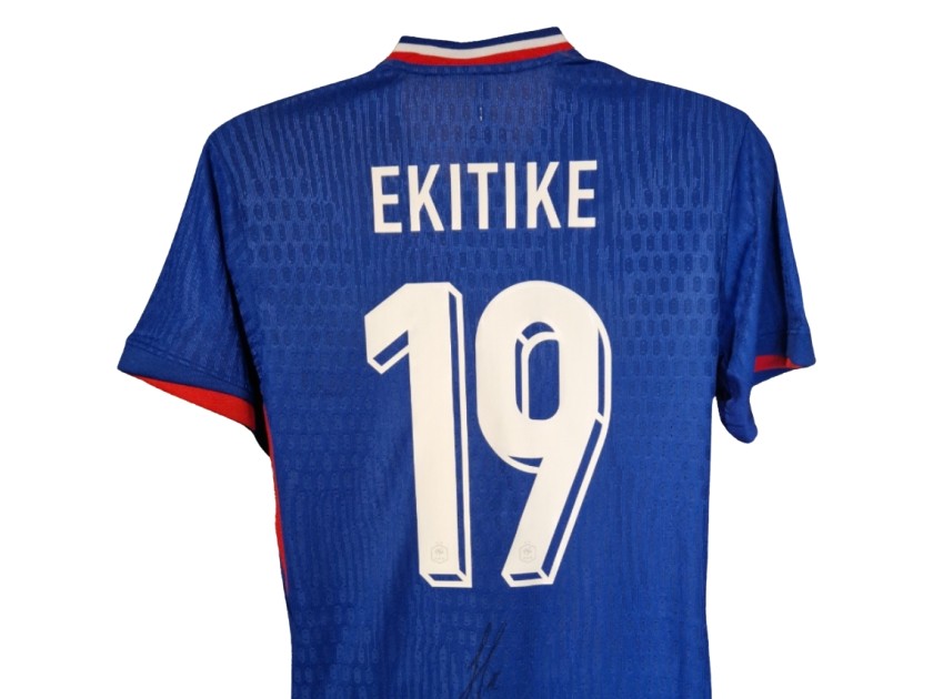 Hugo Ekitike Signed France 2024-25 Home Football Shirt