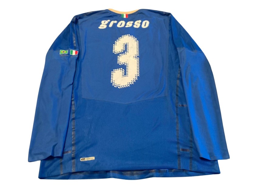 Grosso's Match-Issued Shirt, Brazil vs Italy 2009