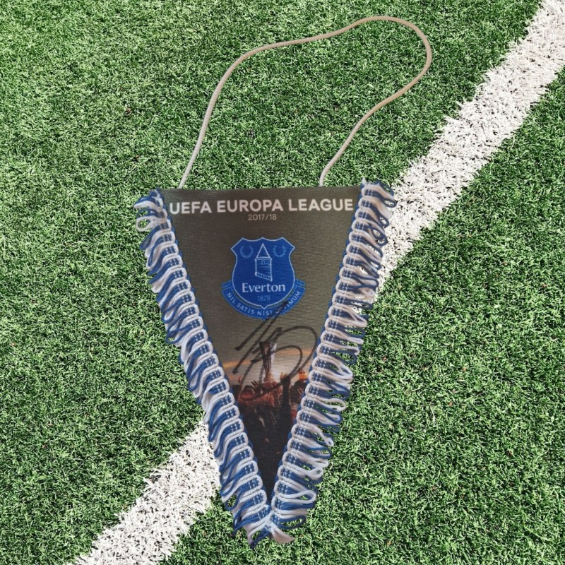 Phil Jagielka Signed Everton 2017-18 Official UEFA Europa League Pennant COA