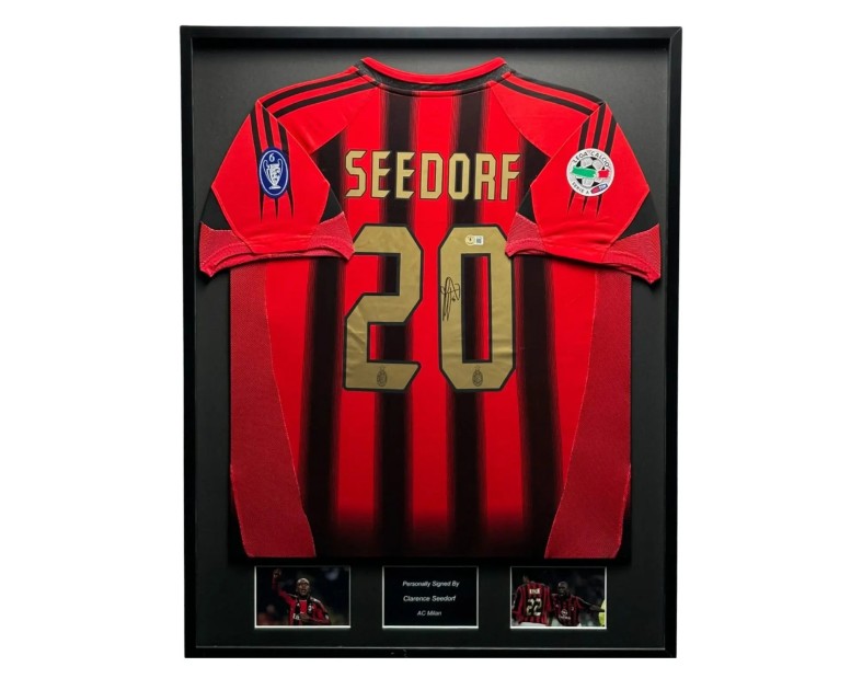 Clarence Seedorf's AC Milan 2006/07 Signed And Framed Shirt