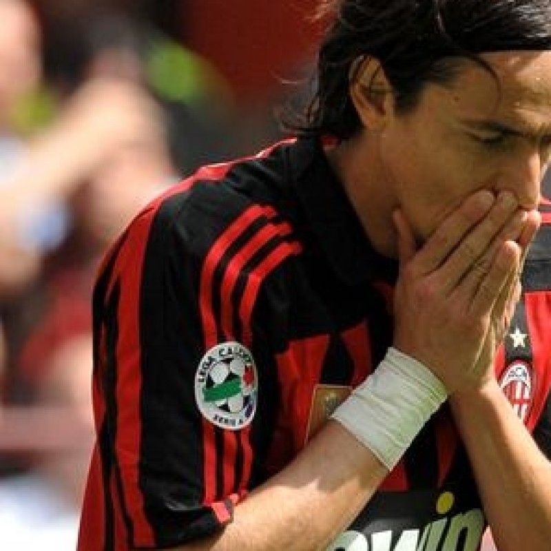 Worn Inzaghi Milan shirt, Serie A 2007/2008 - signed
