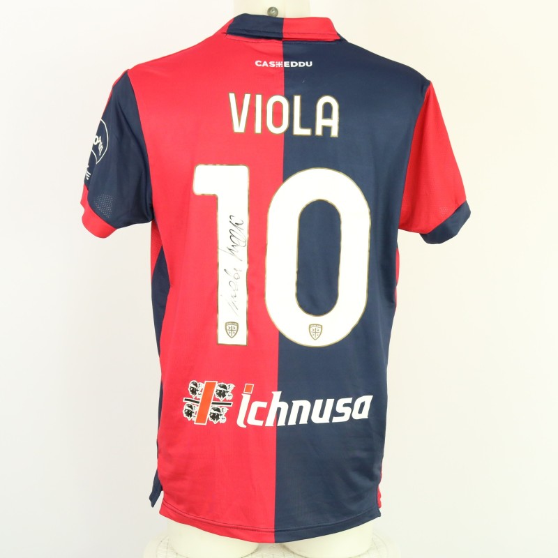 Maglia Viola unwashed Cagliari vs Atalanta 2024 - Autografata