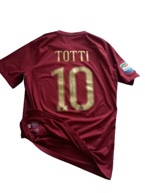 Totti Match-Issued and Signed Shirt, Roma vs Lazio 2017