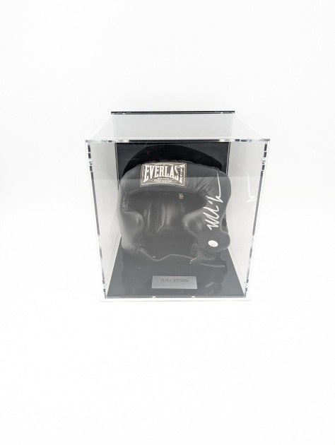 Mike Tyson Signed Boxing Headgear in Display Case