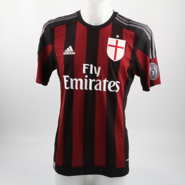 Bacca shirt, issued for Milan-Fiorentina Serie A 17/01/16