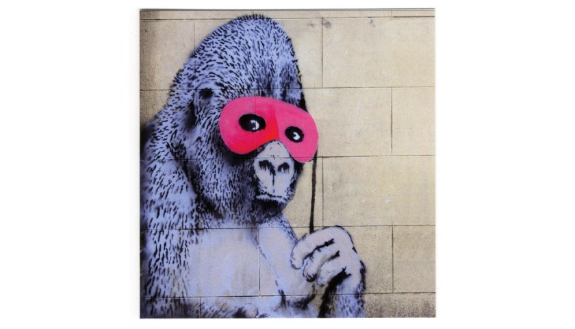 "Gorilla in a Pink Mask" - Banksy Greeting Card
