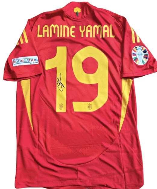 Yamal's Signed Match-Issued Shirt, Spain vs England EURO 2024 Final