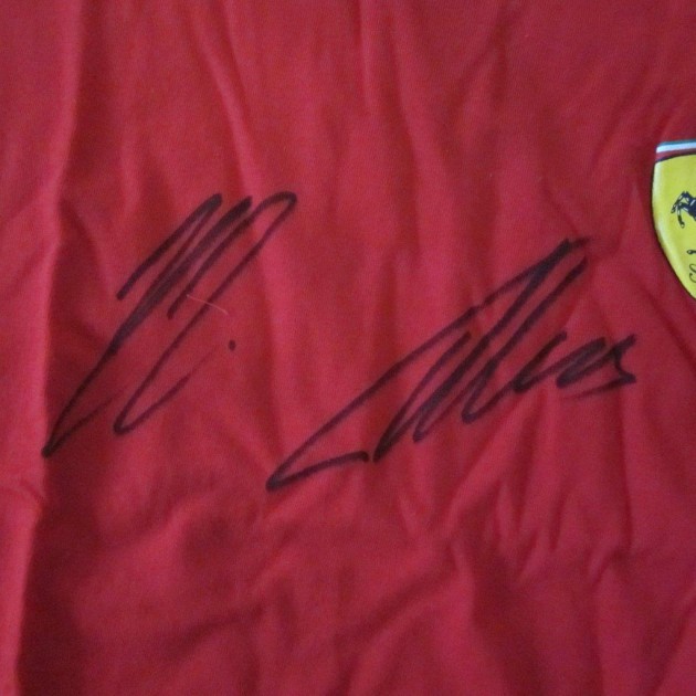 T-shirt Ferrari Bambino autografata da Alonso e Räikkönen
