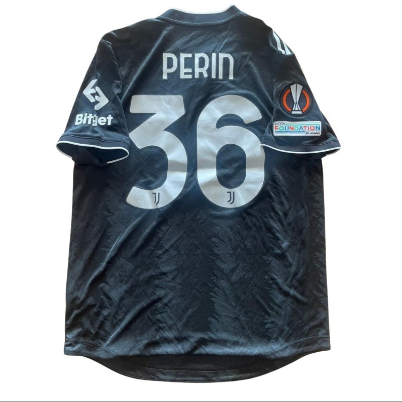 Perin's Juventus Match-Issued Shirt, EL 2022/23 - Signed with personalized dedication