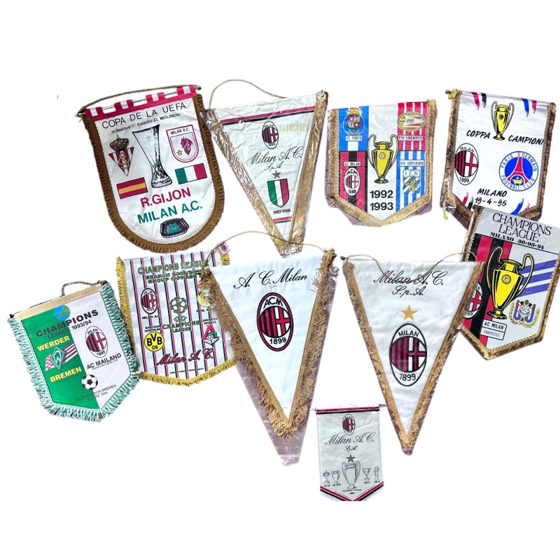 Milan's Collection of Ten Official Pennants