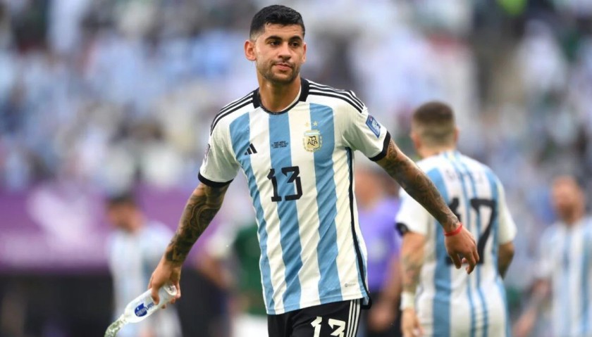 Maglia Cristian Romero Argentina, finale Coppa del mondo 2022 - Autografata