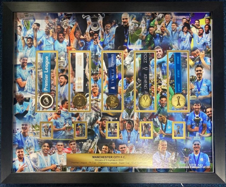 Manchester City 2023 Medal Display - Limited Edition