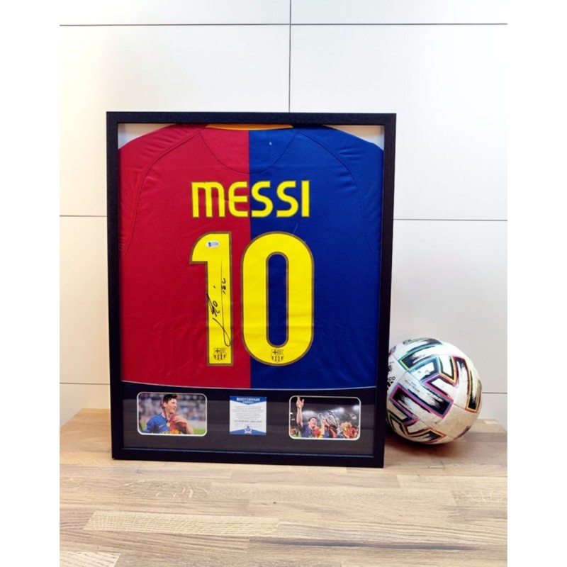 Maglia Messi Barcellona - Autografata e incorniciata