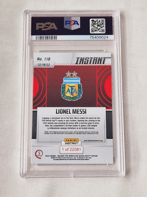 Card Lionel Messi FIFA World Cup Panini Instant 2022 - CharityStars