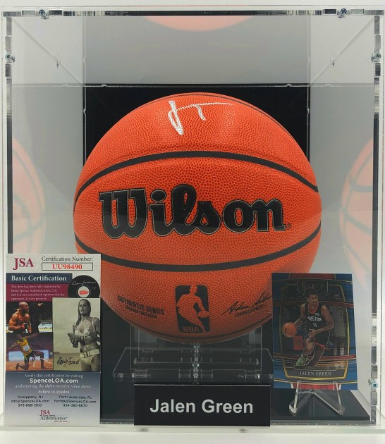 Jalen Green Signed Basketball Display