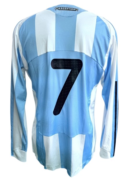 Lavezzi's Match-Issued Shirt, Scotland vs Argentina 2008