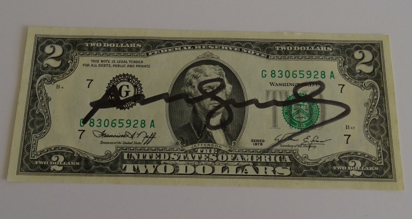 Andy Warhol Signed Two Dollar 